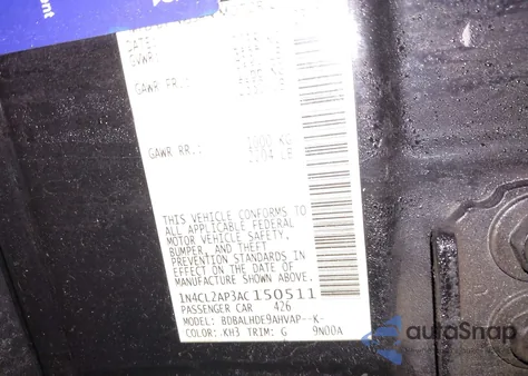 2010 Nissan Altima Hybrid from USA, damaged, VIN 1N4CL2AP3AC150511